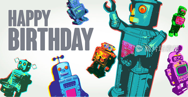 玩具复古机器人生日