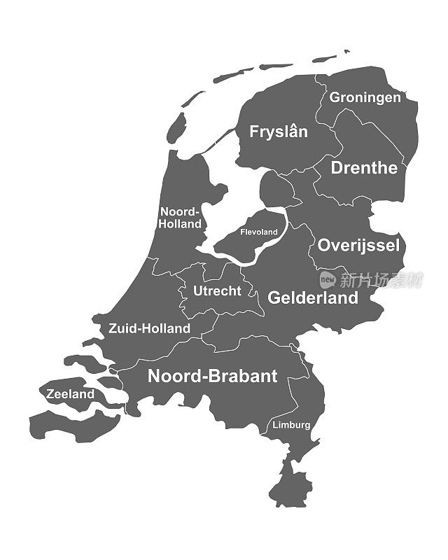 荷兰地图与省份