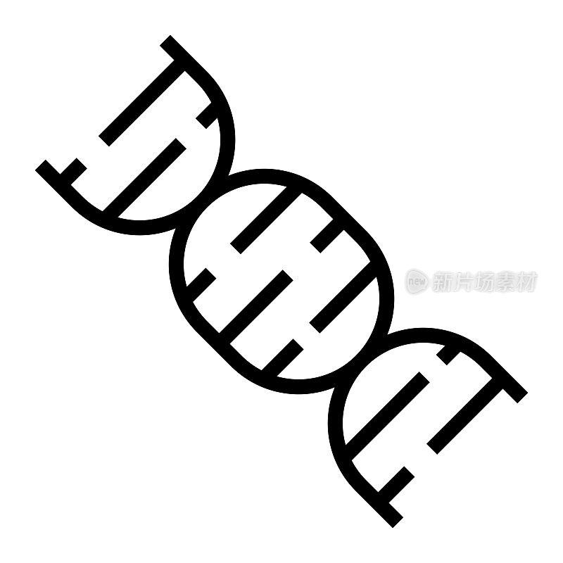 DNA线图标，轮廓符号矢量插图