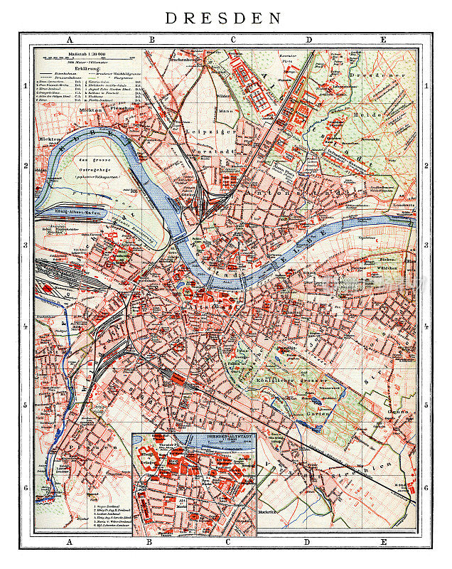 德国德累斯顿地图，1898年