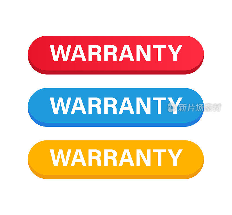 保修按钮颜色设置。向量股票插图