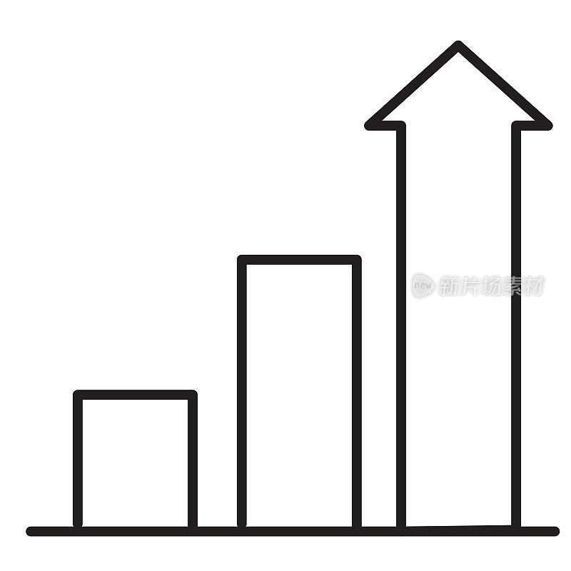 人力资源增长图表概念细线图标可编辑笔画