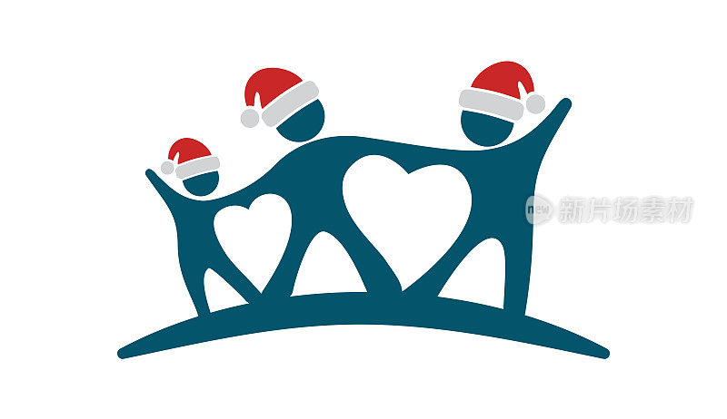 家庭标志和圣诞帽