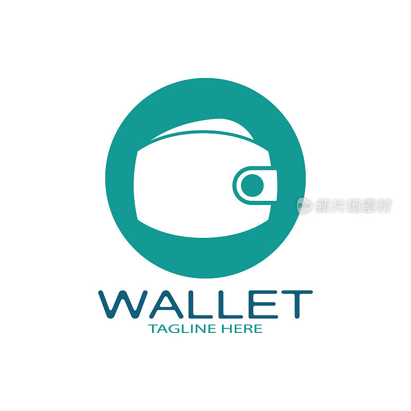 电子钱包logo设计插图图标具有简单的现代概念，为电子钱包、数字货币存储应用、数字储蓄、数字货币交易提供载体