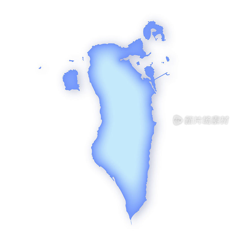 巴林软蓝色矢量地图插图