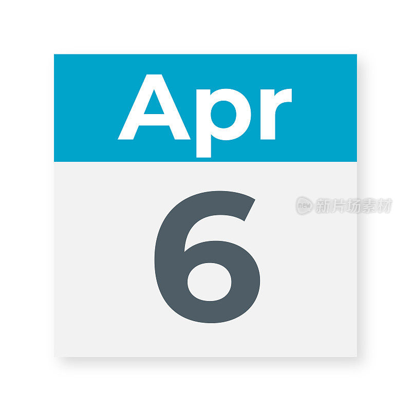 4月6日――日历页。矢量图