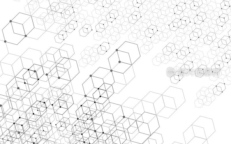 分子结构抽象技术背景。医疗设计。科学模板，壁纸或横幅。