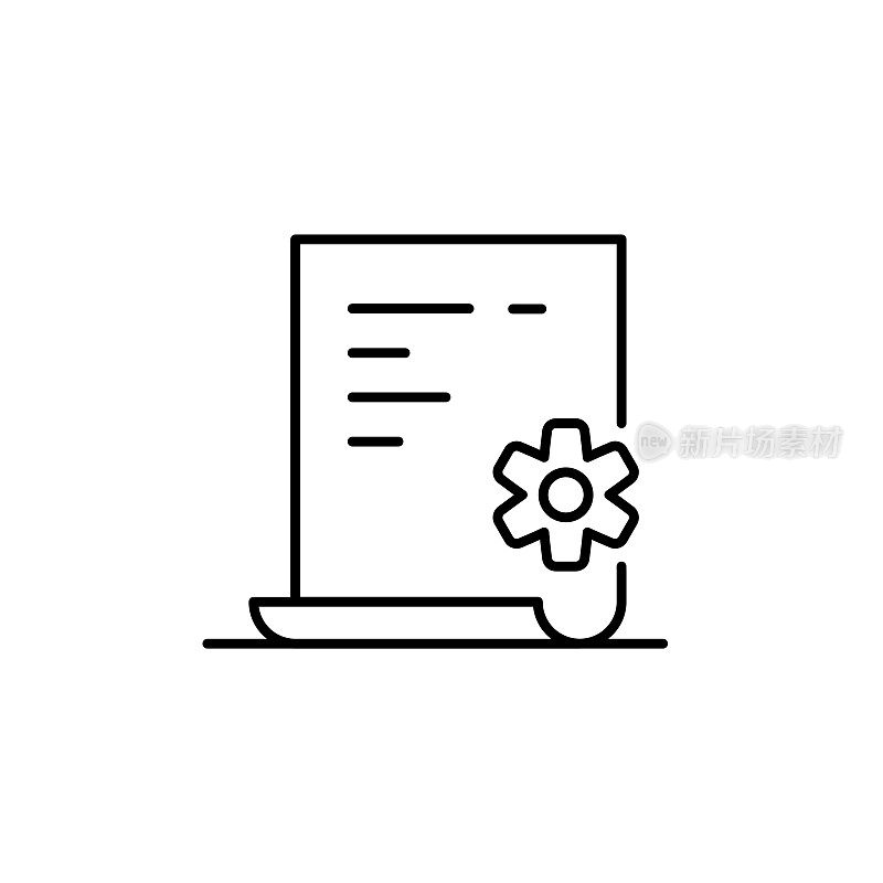 自动文档行图标与可编辑的笔画。Icon适用于网页设计、移动应用、UI、UX和GUI设计。
