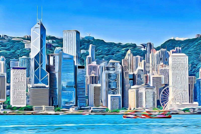 香港-水彩画