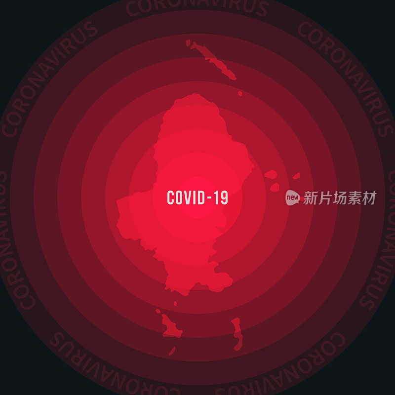 沃利斯岛COVID-19传播地图。冠状病毒爆发