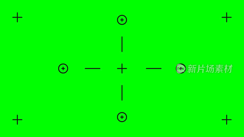 绿色屏幕，色键背景。空白的绿色背景与视觉特效运动跟踪标记。色度键背景键，运动图形和视频效果