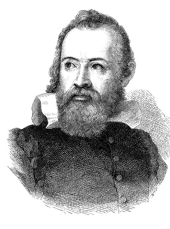 1870年的天文学家伽利略的雕刻