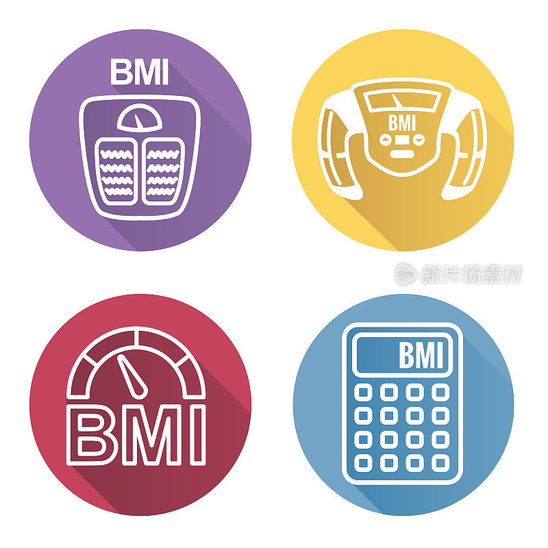 BMI或身体质量指数图标