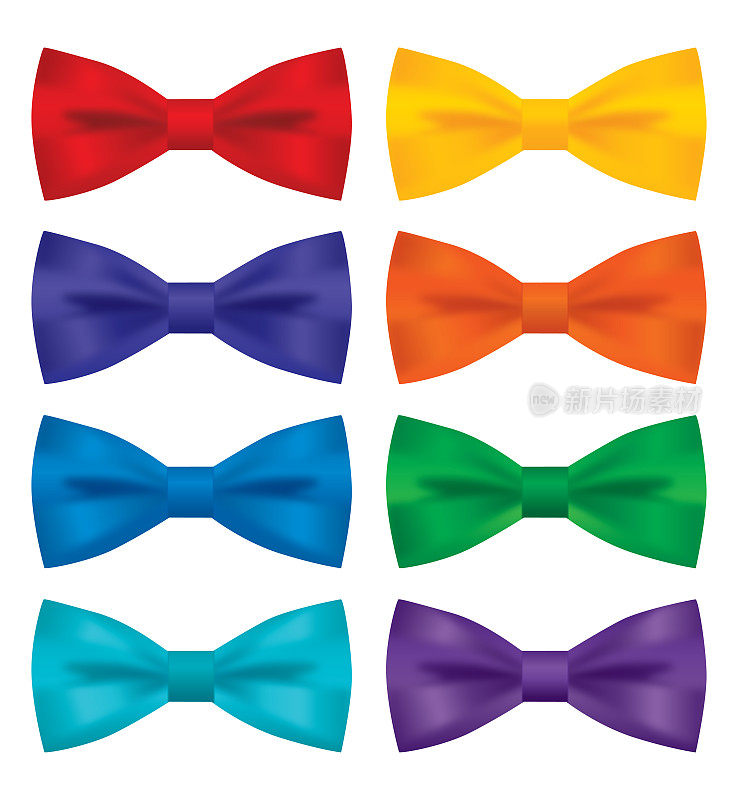 八个丝绸Bowties