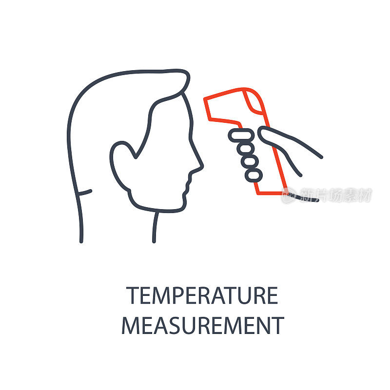 体温远程测量-图标。冠状病毒矢量图