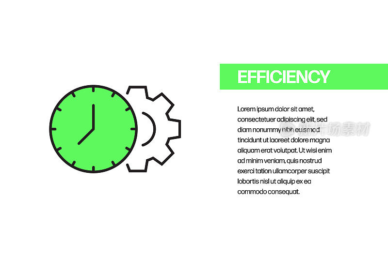 效率水平线图标，轮廓矢量符号插图。