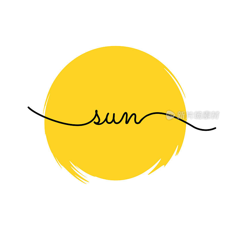 暑假股票插图字体构图