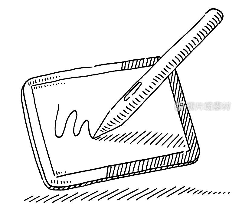 数字笔在平板电脑绘图