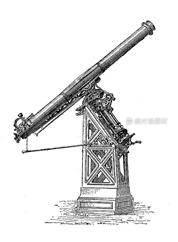 古董插图:望远镜