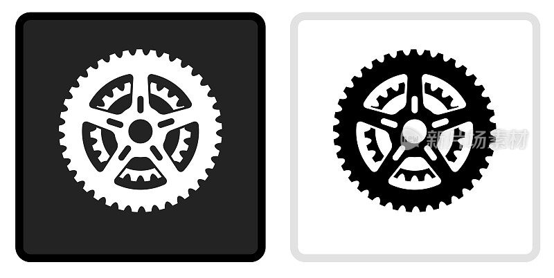 自行车齿轮图标上的黑色按钮与白色翻转