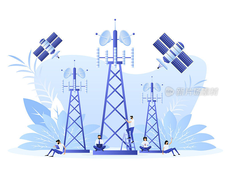 无线网络。高速移动互联网、信号、网络。