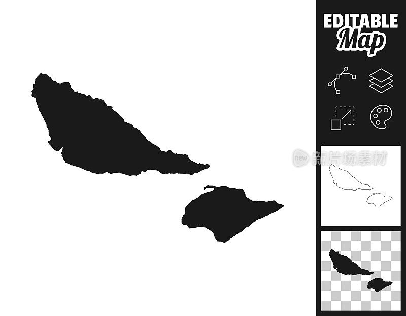 富图纳岛地图设计。轻松地编辑