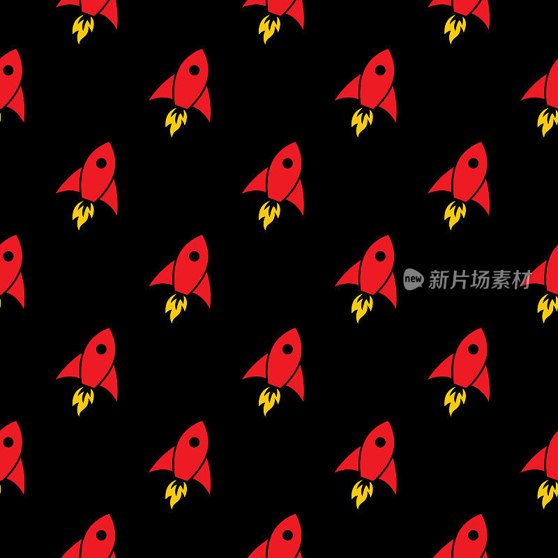 红色火箭无缝图案