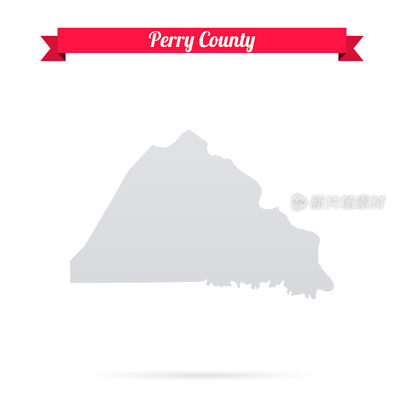 密苏里州佩里县。白底红旗地图