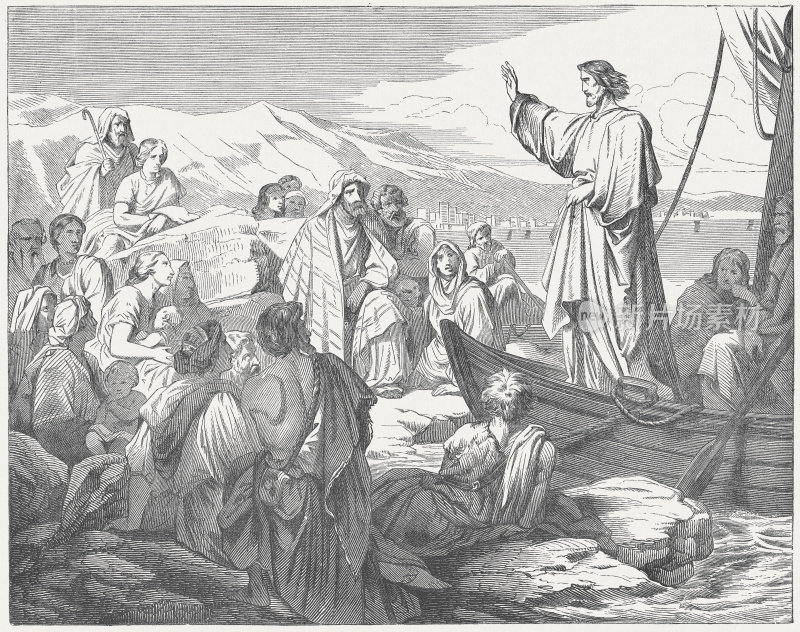 耶稣在船上教导人们，约在1880年出版