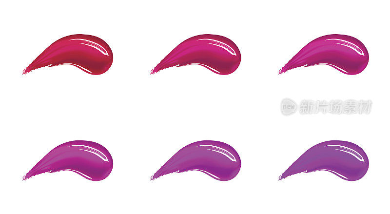 化妆粉底、乳霜或液体口红涂抹涂抹，划出不同的颜色。