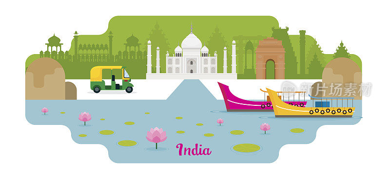 印度旅游和景点地标