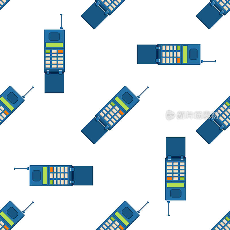 矢量复古电话复古lod电话无缝模式背景连接设备技术电话插图