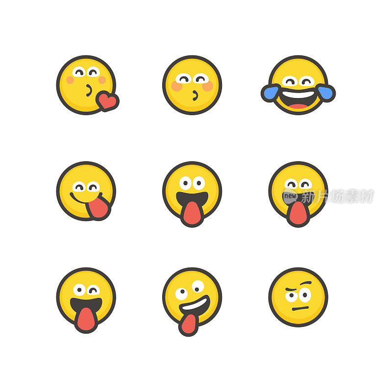 emoticon设置平面设计轮廓线