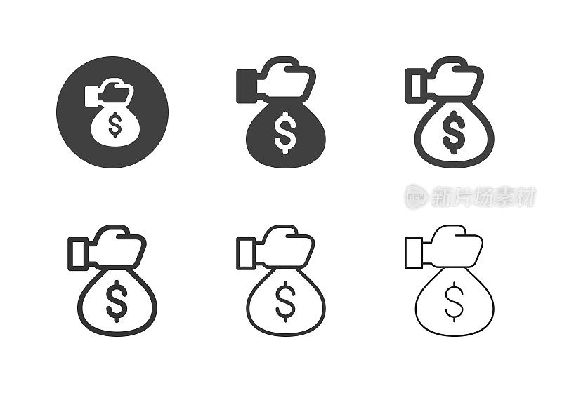 手握钱袋图标-多系列