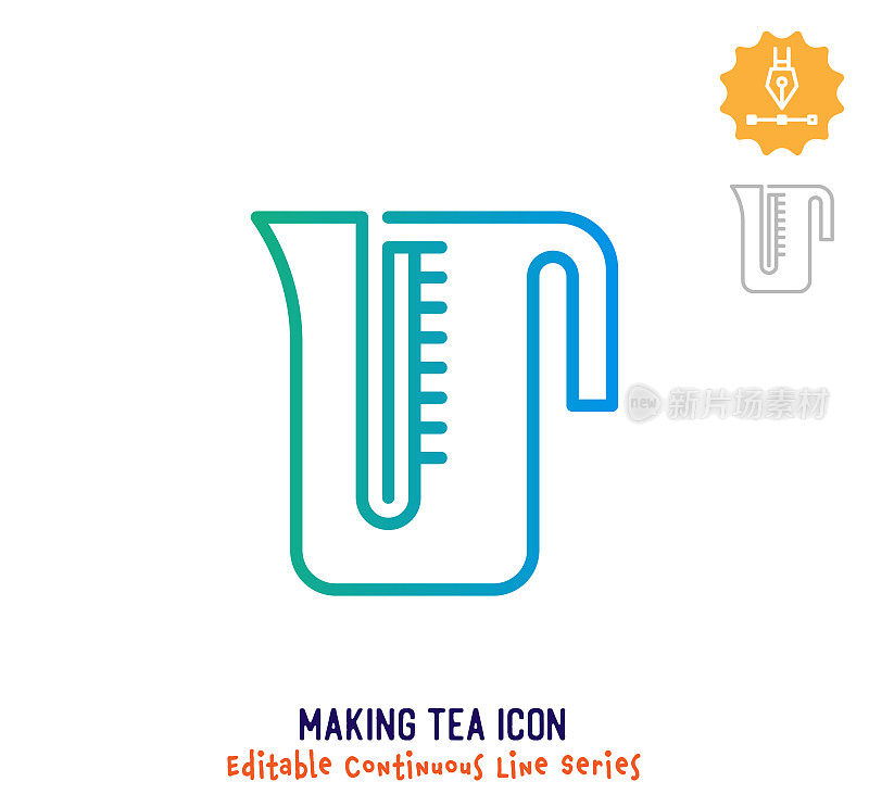 制作茶连续线可编辑图标
