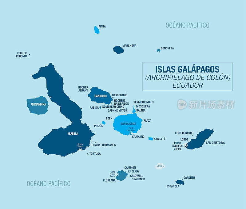 加拉帕戈斯群岛，厄瓜多尔，孤立的岛屿很容易分解。