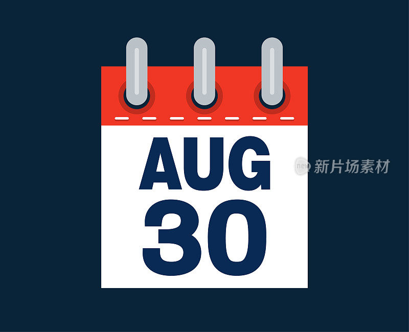 公历8月30日这个月的日期