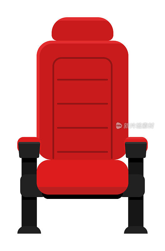 观众扶手椅为电影院大厅孤立的白色
