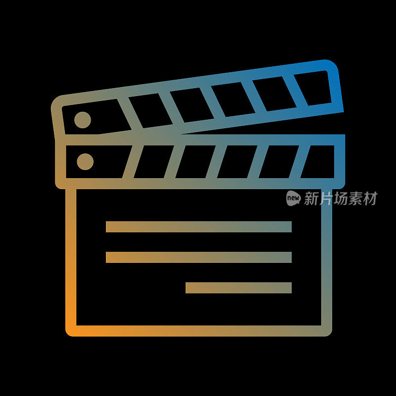 拍板线图标,轮廓向量符号