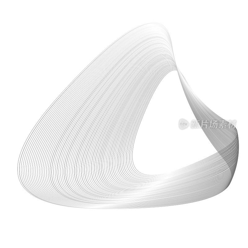 抽象的三面圆形,由细线条制成