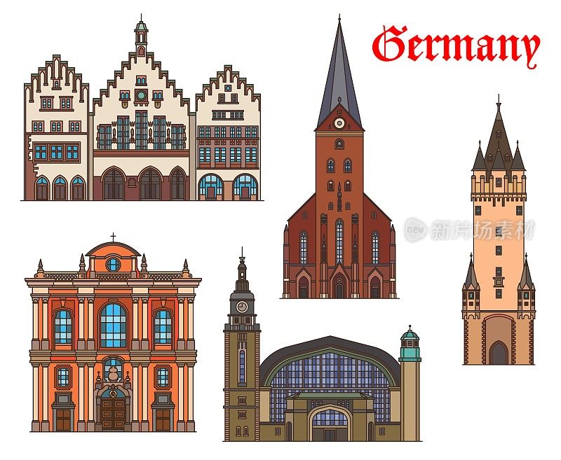 德国地标:汉堡、慕尼黑、法兰克福
