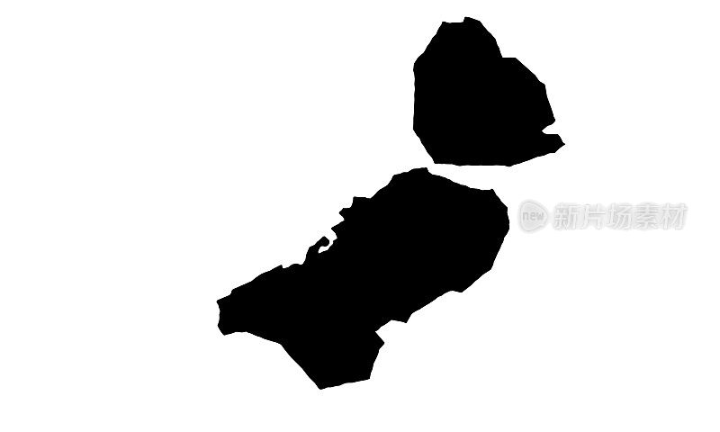 荷兰弗莱佛兰省的黑色剪影地图