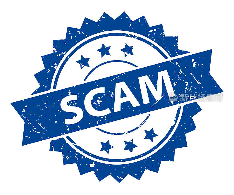 诈骗-印章,印,印章模板。难看的东西效果。向量股票插图