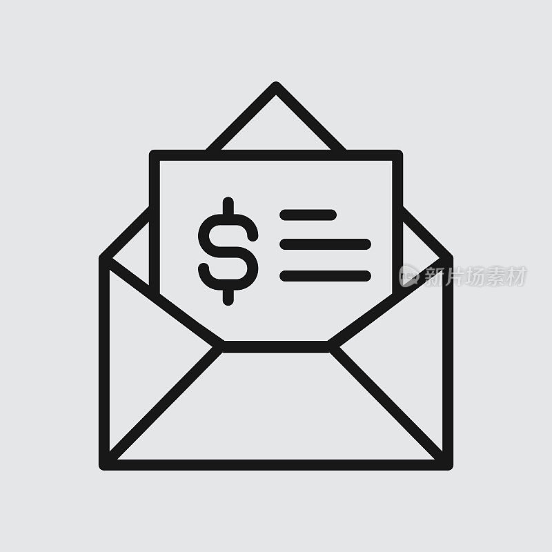 带有可编辑描边的金融行图标