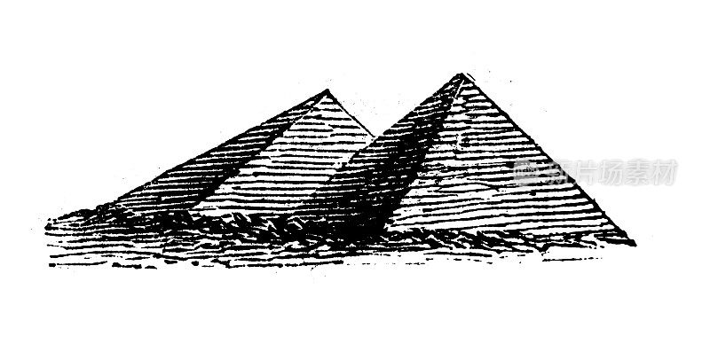 古玩雕刻插画:金字塔