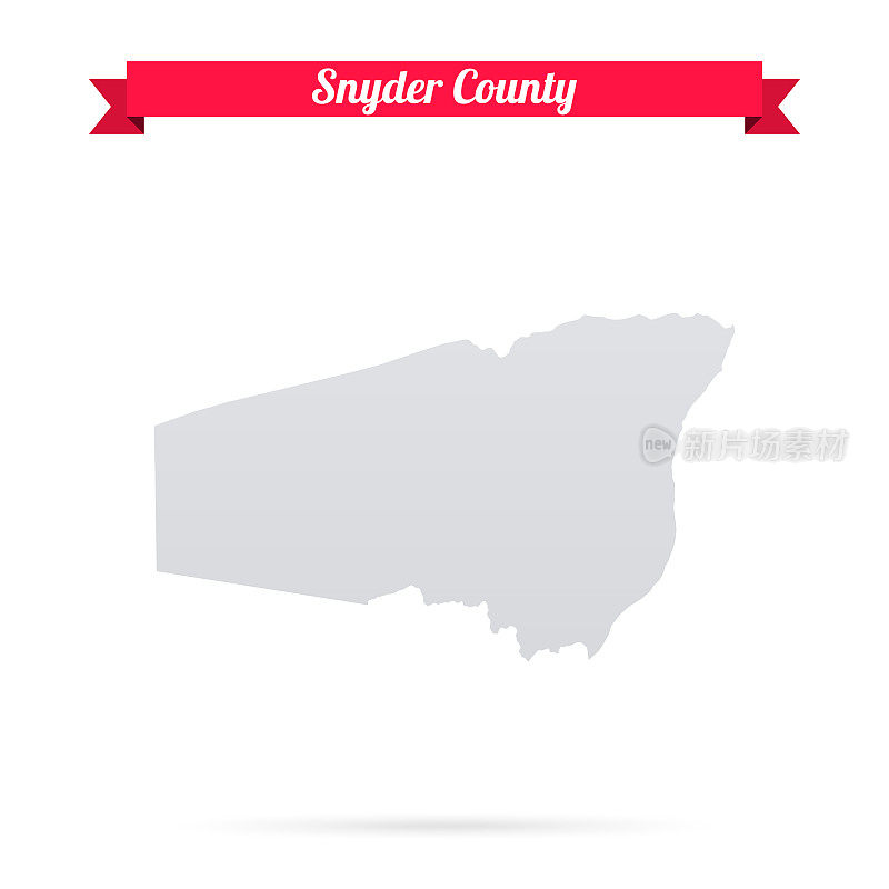 宾夕法尼亚州斯奈德县。白底红旗地图