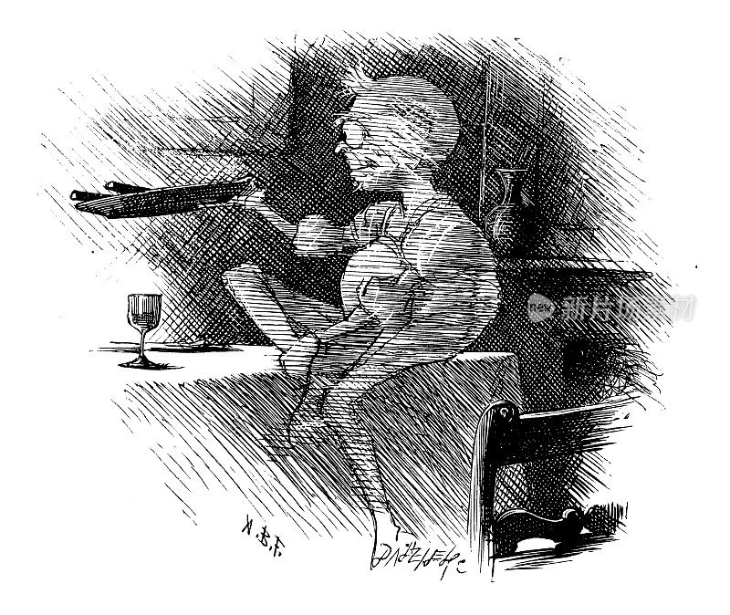 路易斯・卡罗尔的诗歌和寓言的古董插图