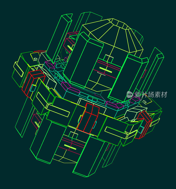 线连线图形形状框架插图