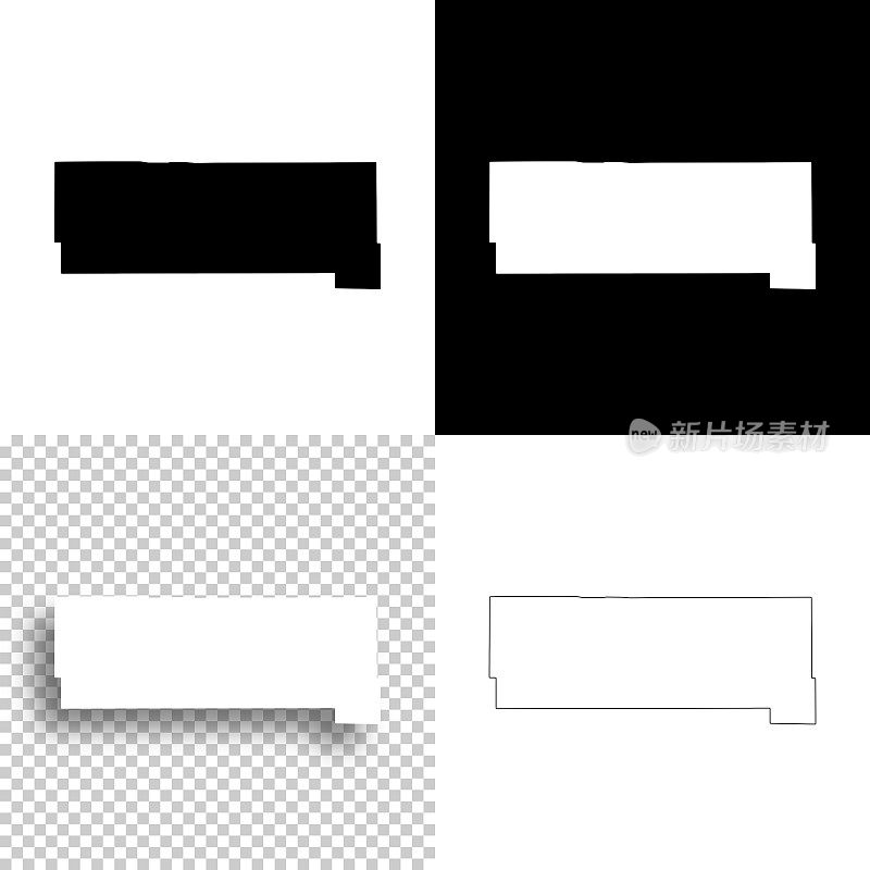 彭宁顿县，明尼苏达州。设计地图。空白，白色和黑色背景