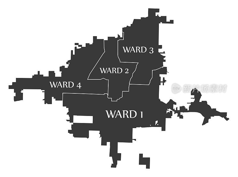 美国北卡罗来纳州费耶特维尔市地图为黑色插图